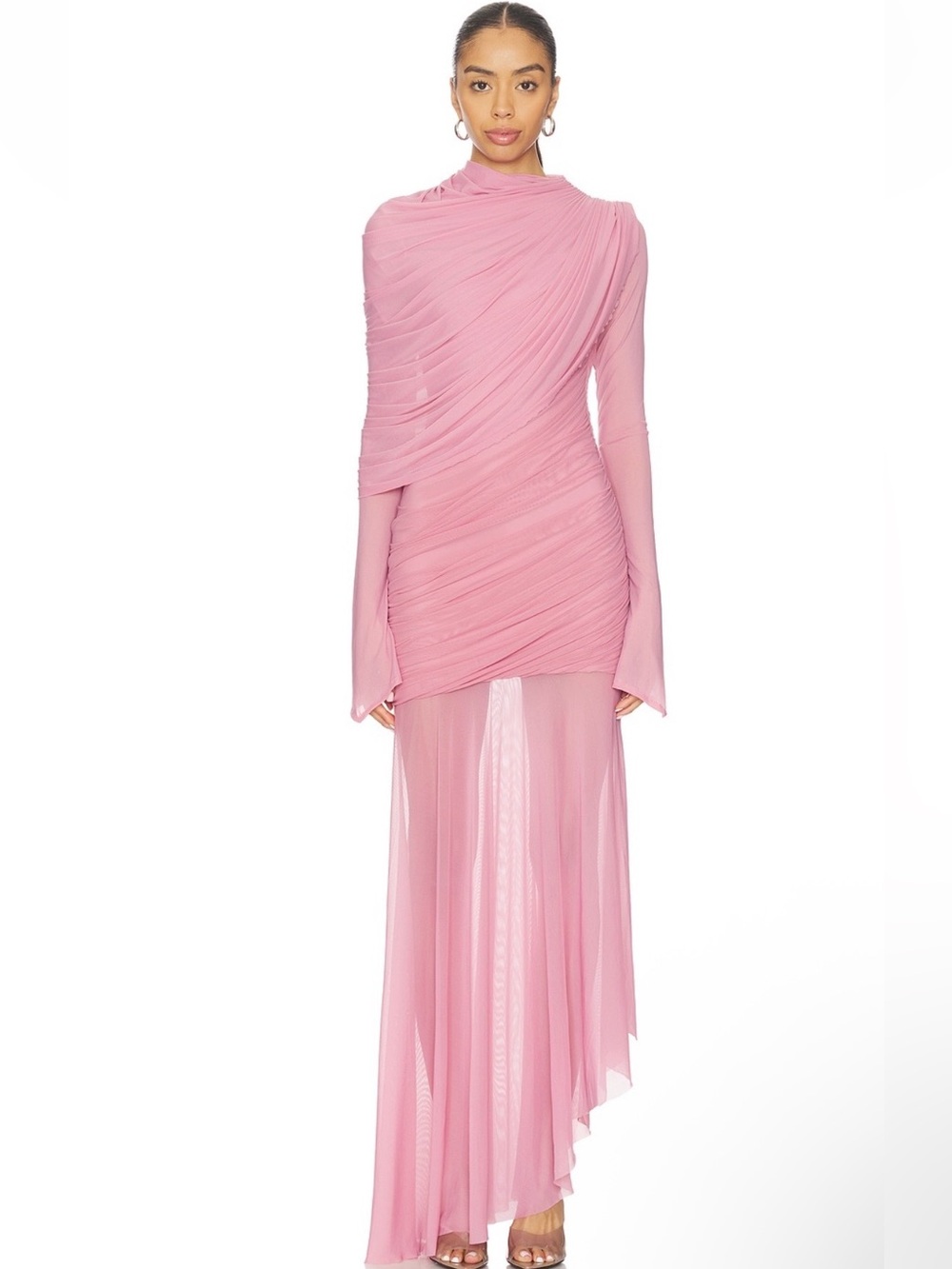 Deme by Gabriella Isla Dress in Mauve Pink Women's XS Ruched Draped